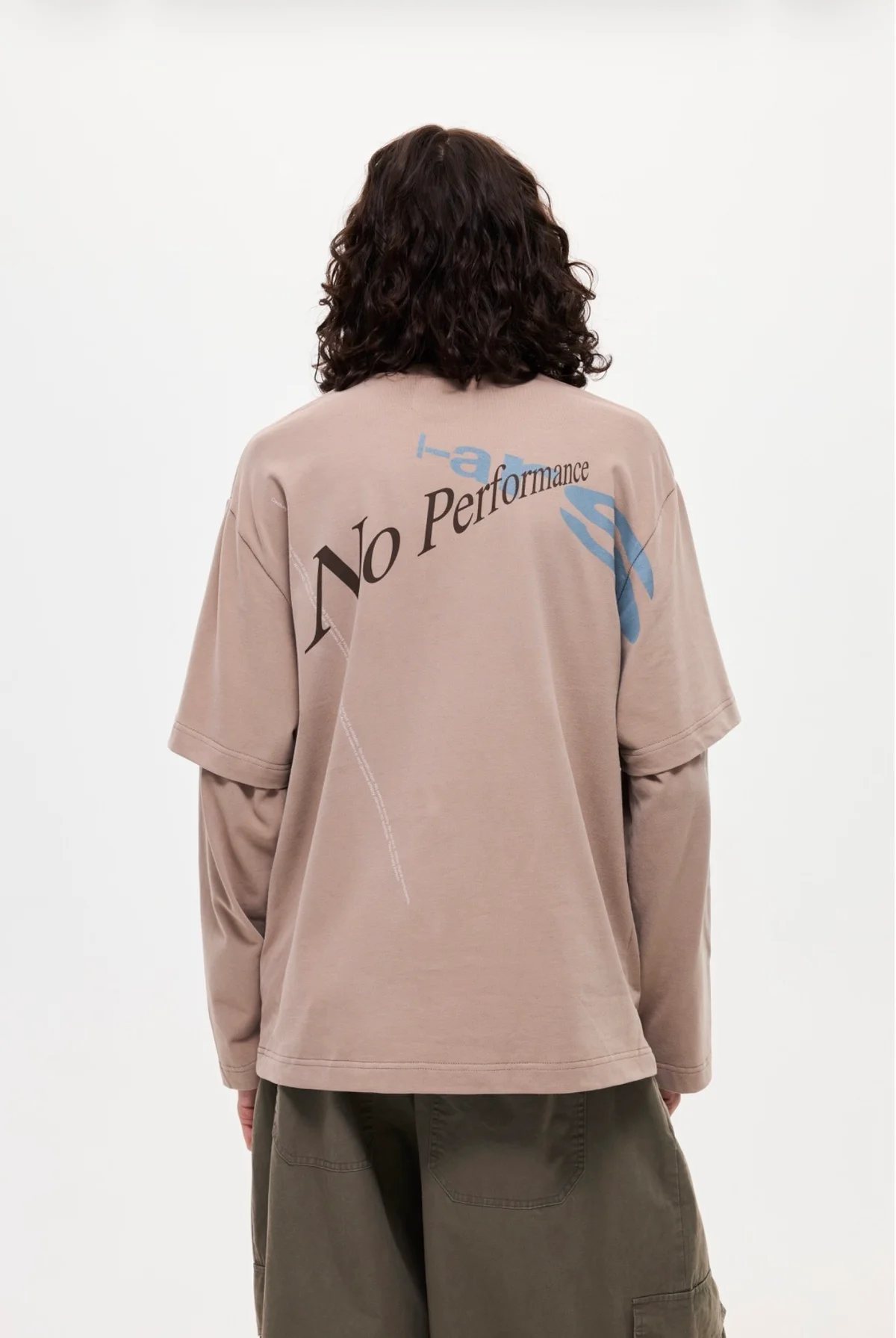 Longsleeve 'No Performance' Beige