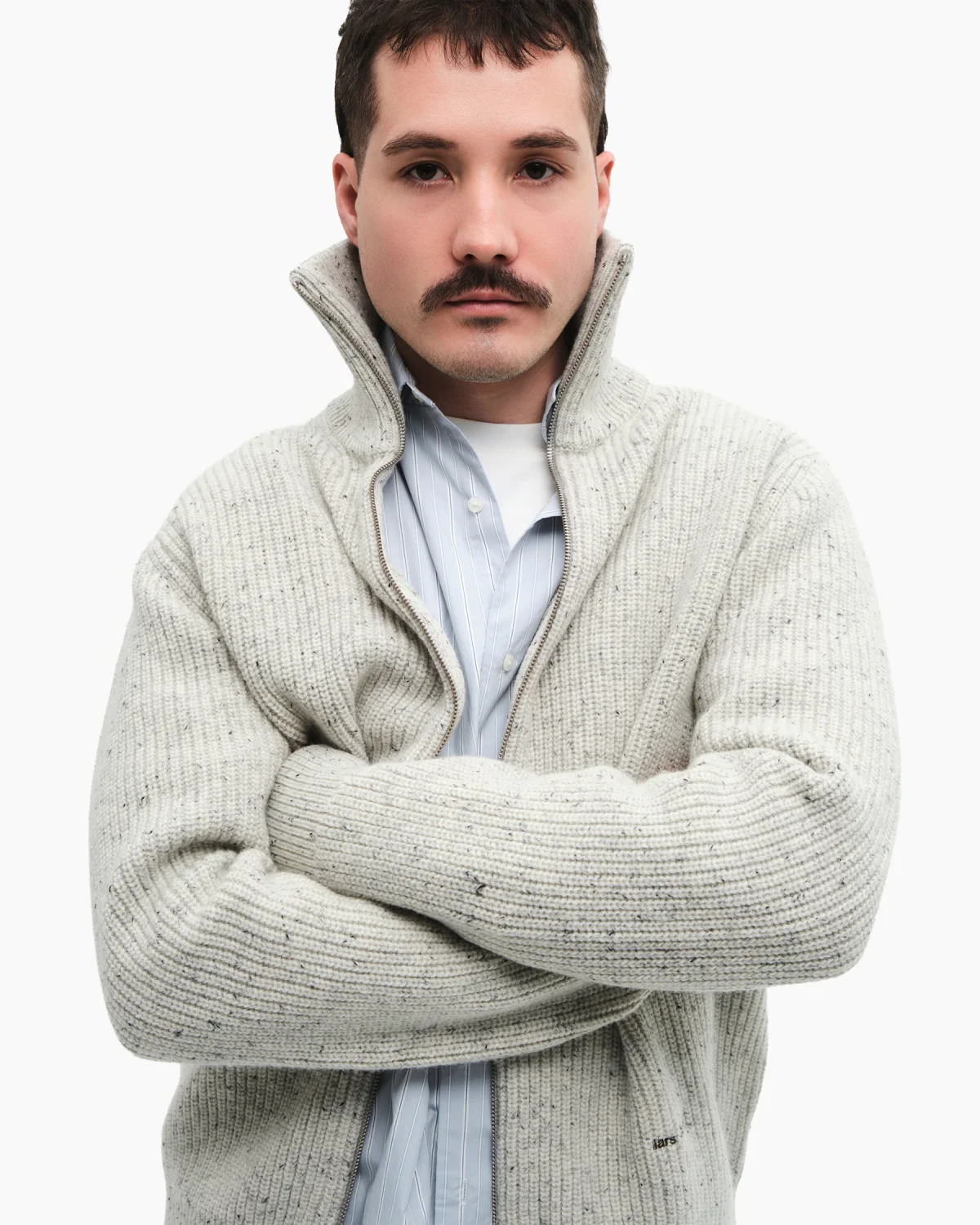 Zip-Sweater ’Collar’ Gray