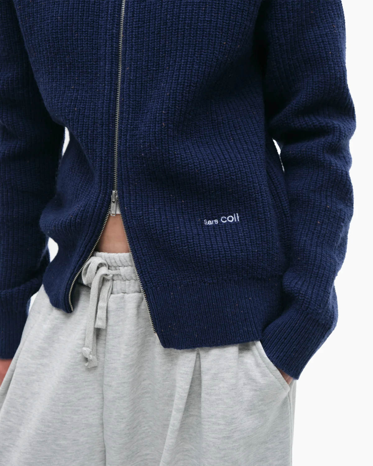 Zip-Sweater ‘Collar’ Blue