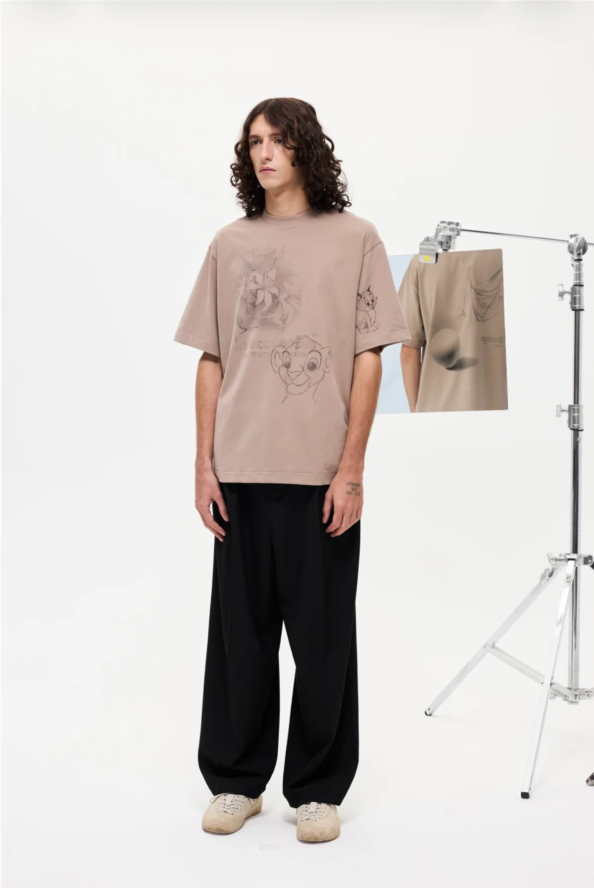 Tee 'Pencil' Beige
